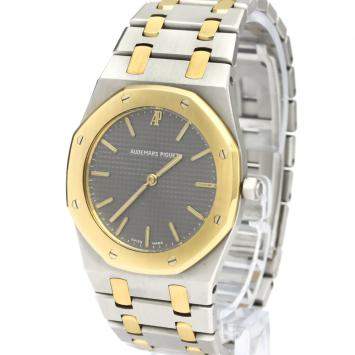 Pre Owned Audemars Piguet Gray Yellow Gold, and Stainless Steel Royal Oak Quartz Men's Wristwatch 33 mm