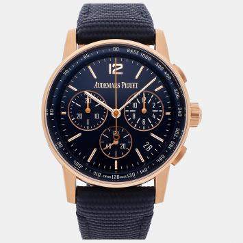 Pre Owned Audemars Piguet Code 11.59 26393OR.OO.A027KB.01 Automatic Blue 18k Rose Gold Men’s Wristwatch 41mm
