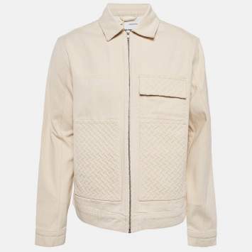 Pre Owned Axel Arigato Pale Beige Grate Embossed Cotton Jacket M