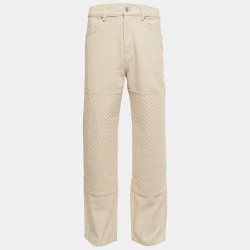 Pre Owned بنطلون جينز محكم بملمس بيج أكسل أريغاتو مقاس صغير / خصر 31 بوصة