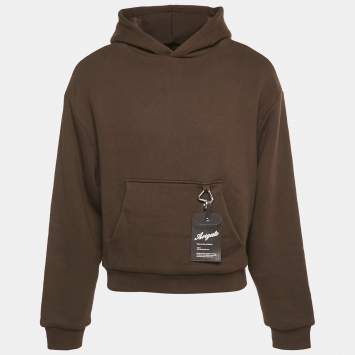 Pre Owned Axel Arigato Brown Cotton Card Holder Detail Hoodie S