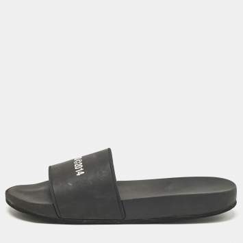 Pre Owned Axel Arigato Black Rubber Pool Slides Size 44
