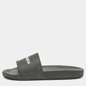 Pre Owned Axel Arigato Black Rubber Pool Slides Size 42