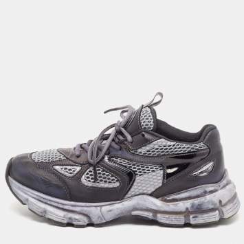 Pre Owned Axel Arigato Grey/Blue Mesh and Leather Marathon R Trail Sneakers Size 39