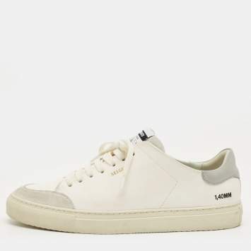 Pre Owned Axel Arigato White Leather and Suede Clean 90 Lace Up Sneakers Size 42