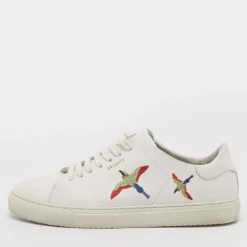 Pre Owned Axel Arigato Clean 90 Bird Size 41 White Leather Lace Up Sneakers
