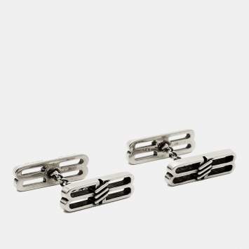 مملوكة مسبقًا Balenciaga BB SIlver Tone Cufflinks