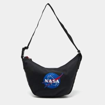 Pre Owned Balenciaga Black Fabric NASA Space Waist Bag