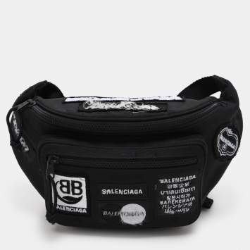 Pre Owned Balenciaga Black Nylon Explorer Belt Bag
