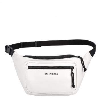 Pre Owned Balenciaga White Grained Leather Explorer Belt Bag