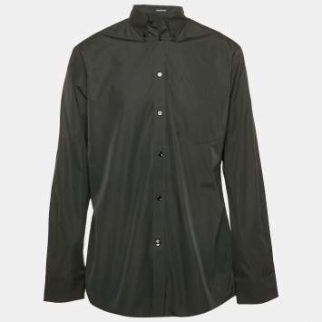 Pre Owned Balenciaga Black Cotton Long Sleeve Shirt M
