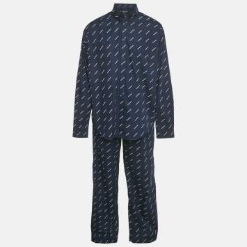 Pre Owned مجموعة كوتون بشعار بالنسيا�غا أزرق كحلي صغير