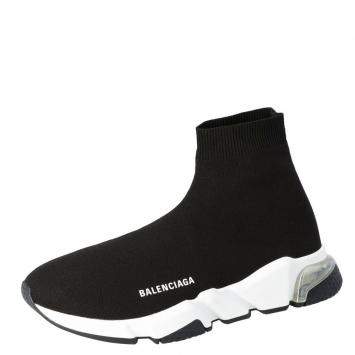 Pre Owned Balenciaga Black Speed Clear Sole Sneakers Size EU 42