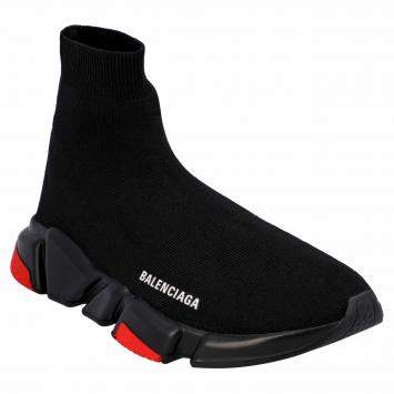 مملوكة مسبقًا Balenciaga Black/Red Speed 2.0 Sneakers EU 43