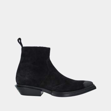 Pre Owned Balenciaga Black Suede Ankle Boots Size 44