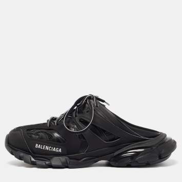 Pre Owned Balenciaga Black Mesh Track Mule Sneakers Size 41