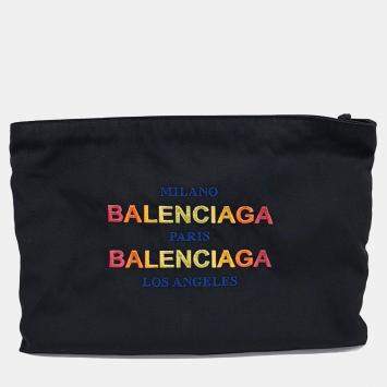 Pre Owned Balenciaga Black Fabric clutch