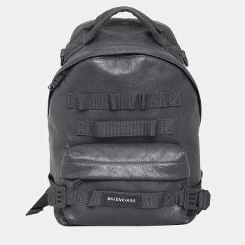 Pre Owned Balenciaga Army Webbed Multi-Strap Leather Backpack