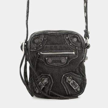 مملوكة مسبقًا Balenciaga Le Cagoule Cross Body Bag Black Denim