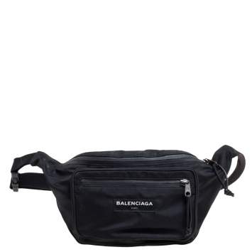 Pre Owned Balenciaga Black Nylon Explorer Belt Bag
