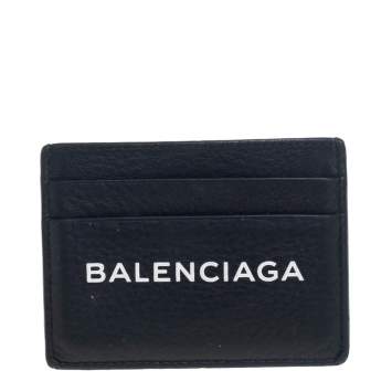Pre Owned Balenciaga Black Leather Everyday Card Holder