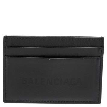 Pre Owned Balenciaga Black Leather Everyday Card Holder