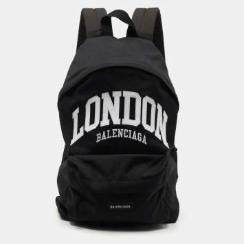 Pre Owned Balenciaga Black Nylon London Cities Backpack