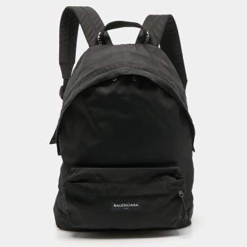 Pre Owned Balenciaga Black Nylon Explorer Backpack