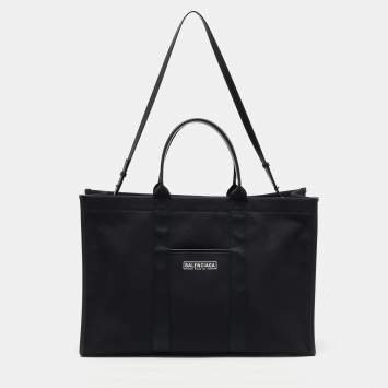 Pre Owned Balenciaga Black Canvas Large Hardware Tote