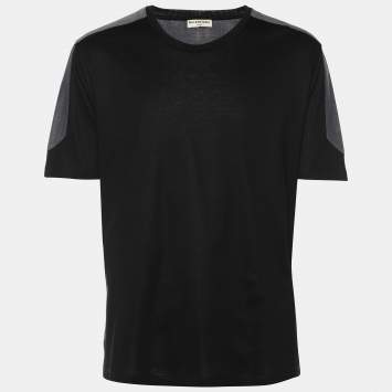 Pre Owned Balenciaga Black/Grey Cotton T-Shirt XL