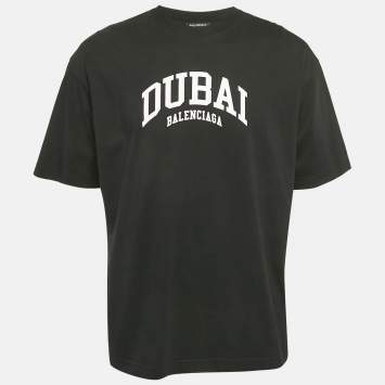 Pre Owned Balenciaga Limited Edition Black Dubai Print Jersey Crewneck T-Shirt M