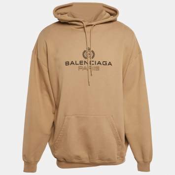 Balenciaga Brown  Cotton Oversized Hoodie M