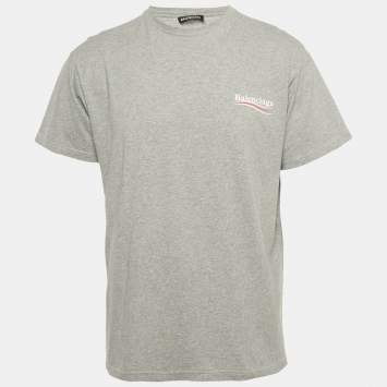 Balenciaga Grey Political Campaign Print Jersey T-Shirt XS