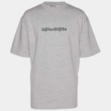BALENCIAGA ホワイト Tシャツ ロゴ入り M Balenciaga White Logo Printed Cotton Oversized T-Shirt M