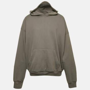 Pre Owned Balenciaga Garde-Robe Grey Cotton Oversized Hoodie M