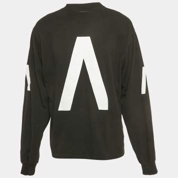 مملوكة مسبقًا Balenciaga Limited Edition Black 'Music Archive' Jersey Distressed T-Shirt M