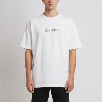 Pre Owned Balenciaga White Symbolic Logo Graphic Jersey T-Shirt XL 