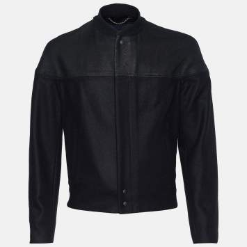 Pre Owned Balenciaga Black Wool Blend Zip Detail Jacket L