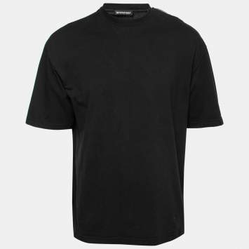 Pre Owned Balenciaga Black Cotton Oversized Crewneck T-Shirt XS