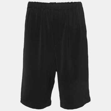 Pre Owned Balenciaga Black Jersey Elasticated Waist Bermuda Shorts S