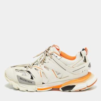 Pre Owned Balenciaga Multicolor Faux Leather and Mesh Track Sneakers Size 45