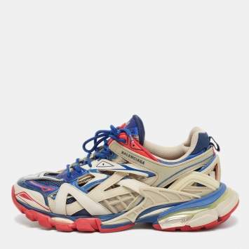 Pre Owned Balenciaga Multicolor Faux Leather and Mesh Track 2 Sneakers Size 44