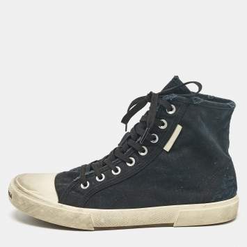 Pre Owned Balenciaga Black Canvas High Top Sneakers Size 43