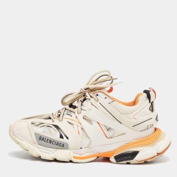 Pre Owned Balenciaga Multicolor Faux Leather and Mesh Track Sneakers Size 40