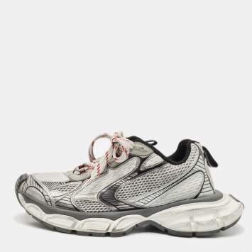 Balenciaga Grey Faux Leather and Mesh 3XL Sneakers Size 41