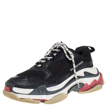 مملوكة مسبقًا Balenciaga Multicolor Leather And Mesh Triple S Platform Sneakers Size 40