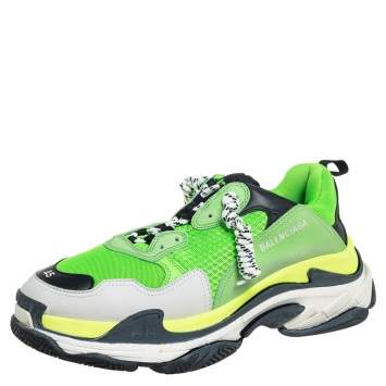 Pre Owned Balenciaga Multicolor Leather, Mesh Triple S Clear  Sneakers Size 45