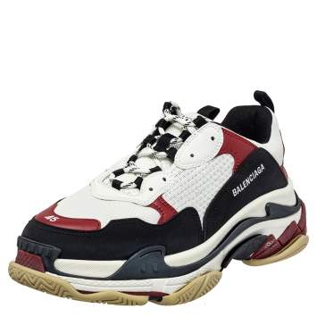 Pre Owned Balenciaga Multicolor Leather And Mesh Triple S Chunky Sneaker Size 45