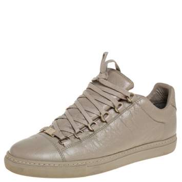 Pre Owned Balenciaga Beige Leather Arena Low Top Sneakers Size 40