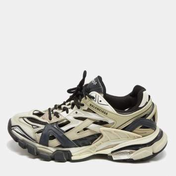 Pre Owned Balenciaga Multicolor Mesh And Leather Track 2 Sneakers Size 40